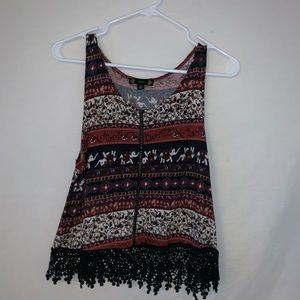 multicolored tribal print tank size M